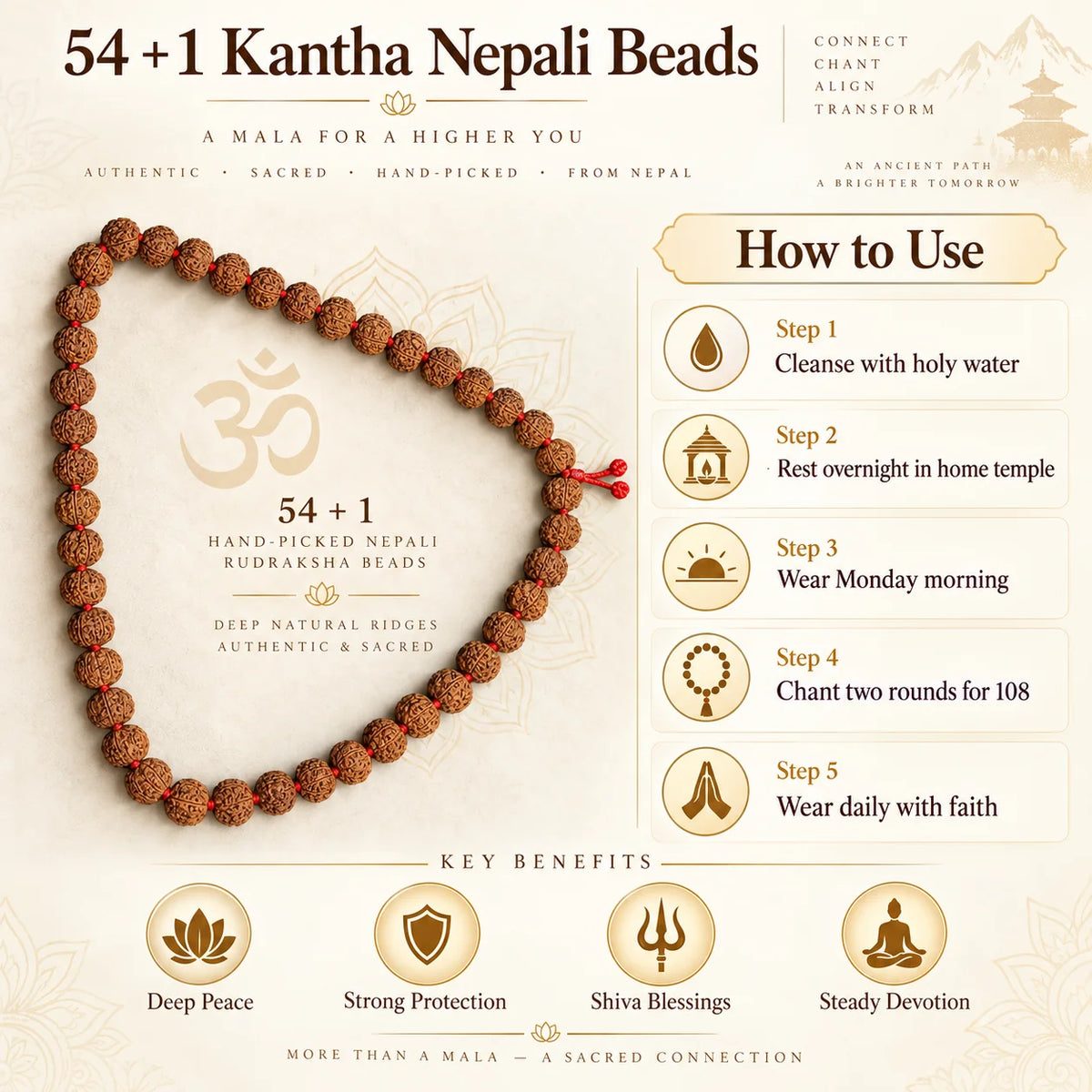 54 + 1 Kantha Nepali Beads