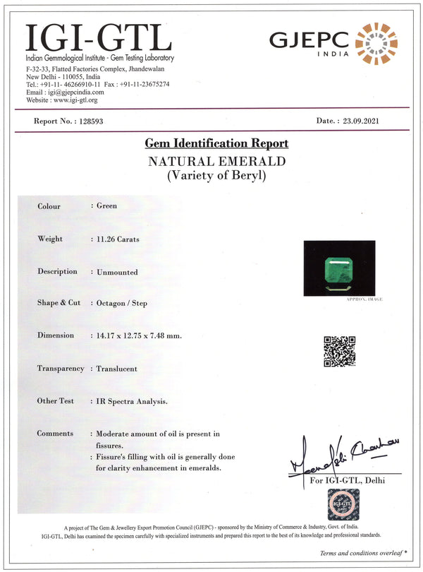 Natural Zambian Emerald (Panna) 11.26 Carats - Media 5