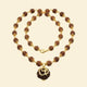 5 Mukhi Nepali Rudraksha Gold-Plated Cap Bead Mala with Om Pendant