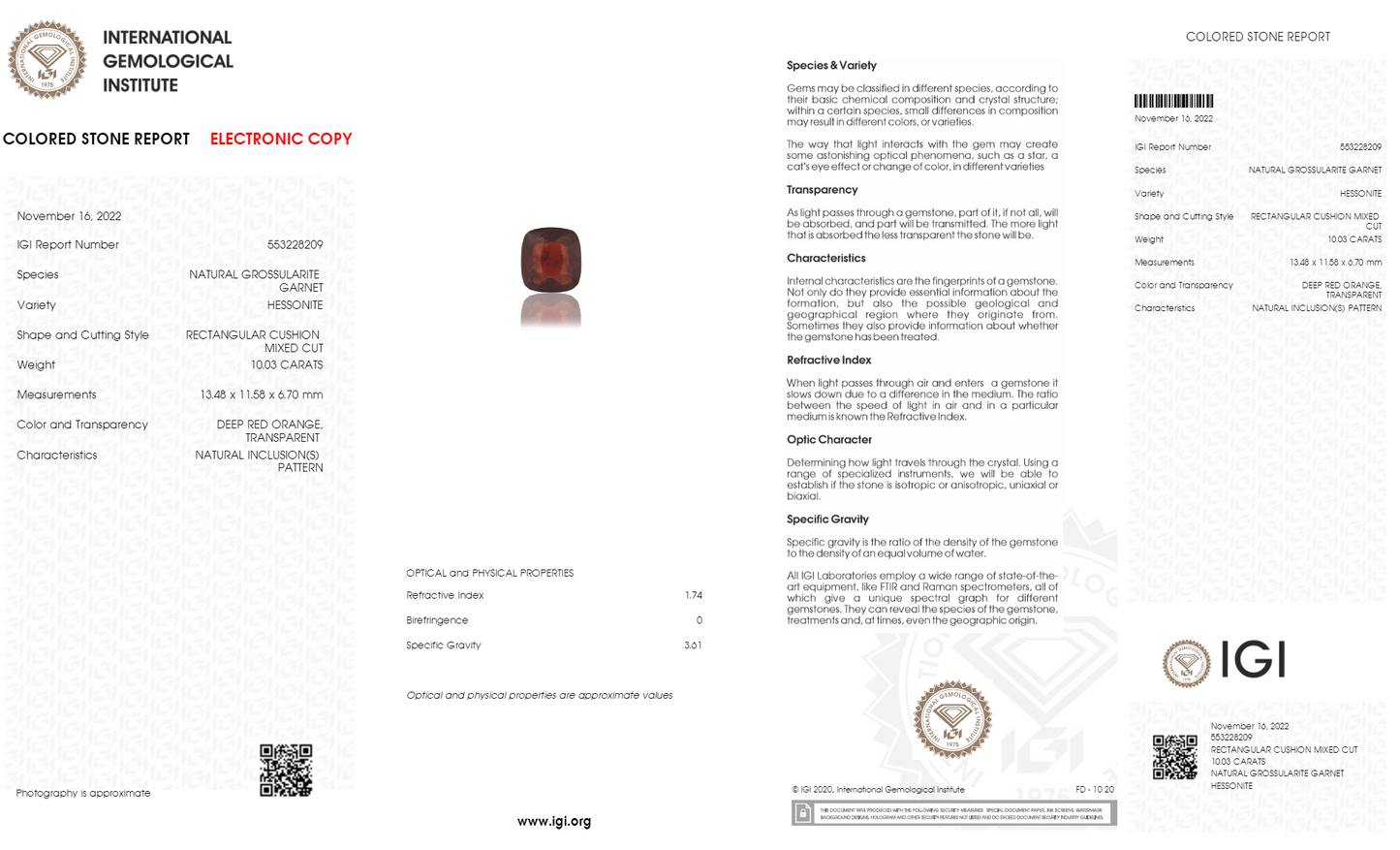 
                    
                      NATURAL HESSONITE (GOMED) 10.03 CARATS - Media 6
                    
                  