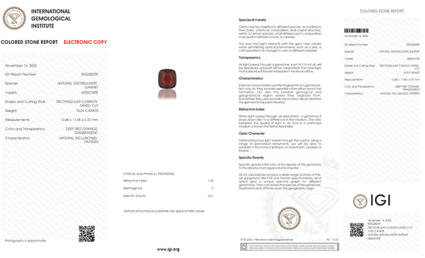 NATURAL HESSONITE (GOMED) 10.03 CARATS - Media 6