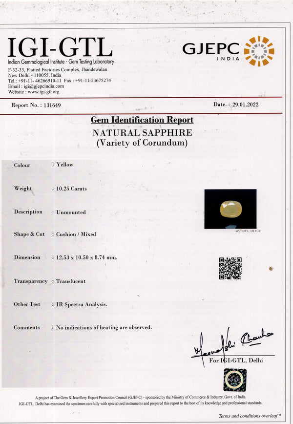 Natural Yellow Sapphire (Pukhraj) 10.25 Carats - Media 5