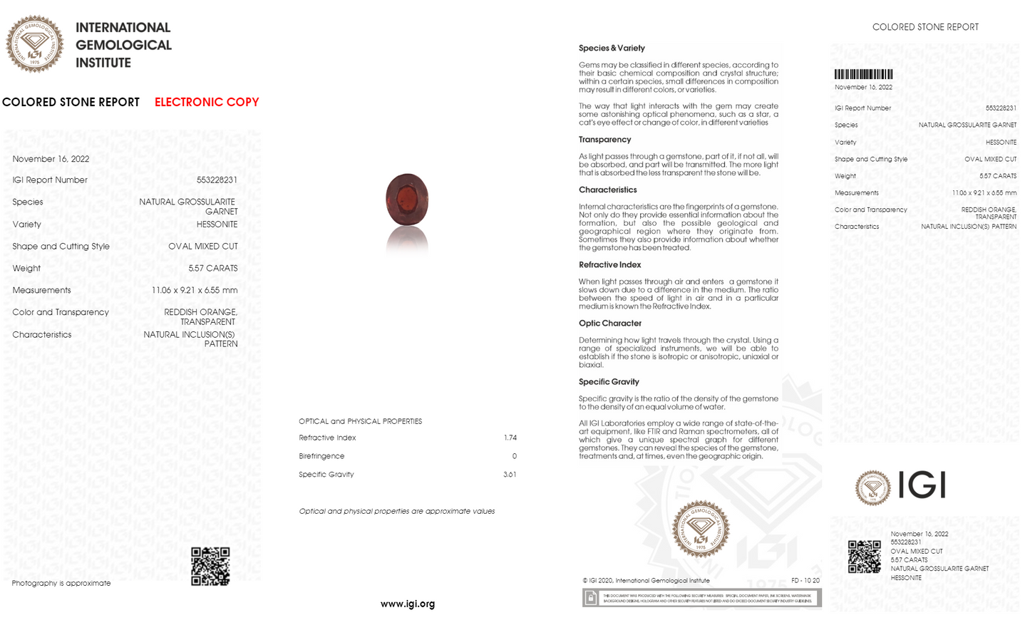 
                    
                      NATURAL HESSONITE (GOMED) 5.57 CARATS - Media 5
                    
                  