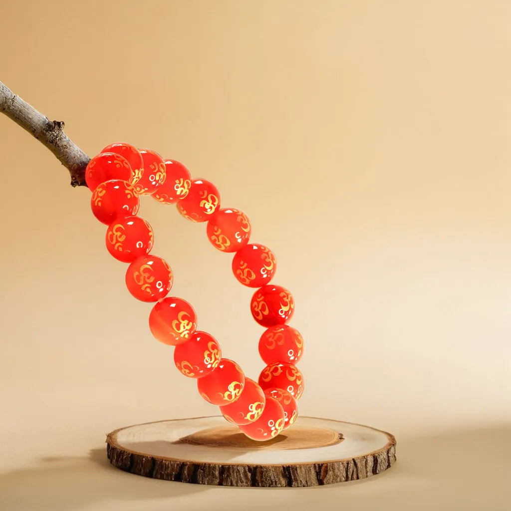 Bracelet for Joy & Happiness – Red Carnelian OM