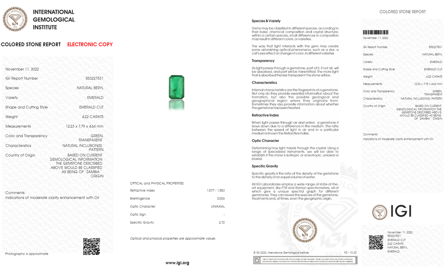 
                    
                      Natural Zambian Emerald (Panna) 4.22 Carats - Media 6
                    
                  