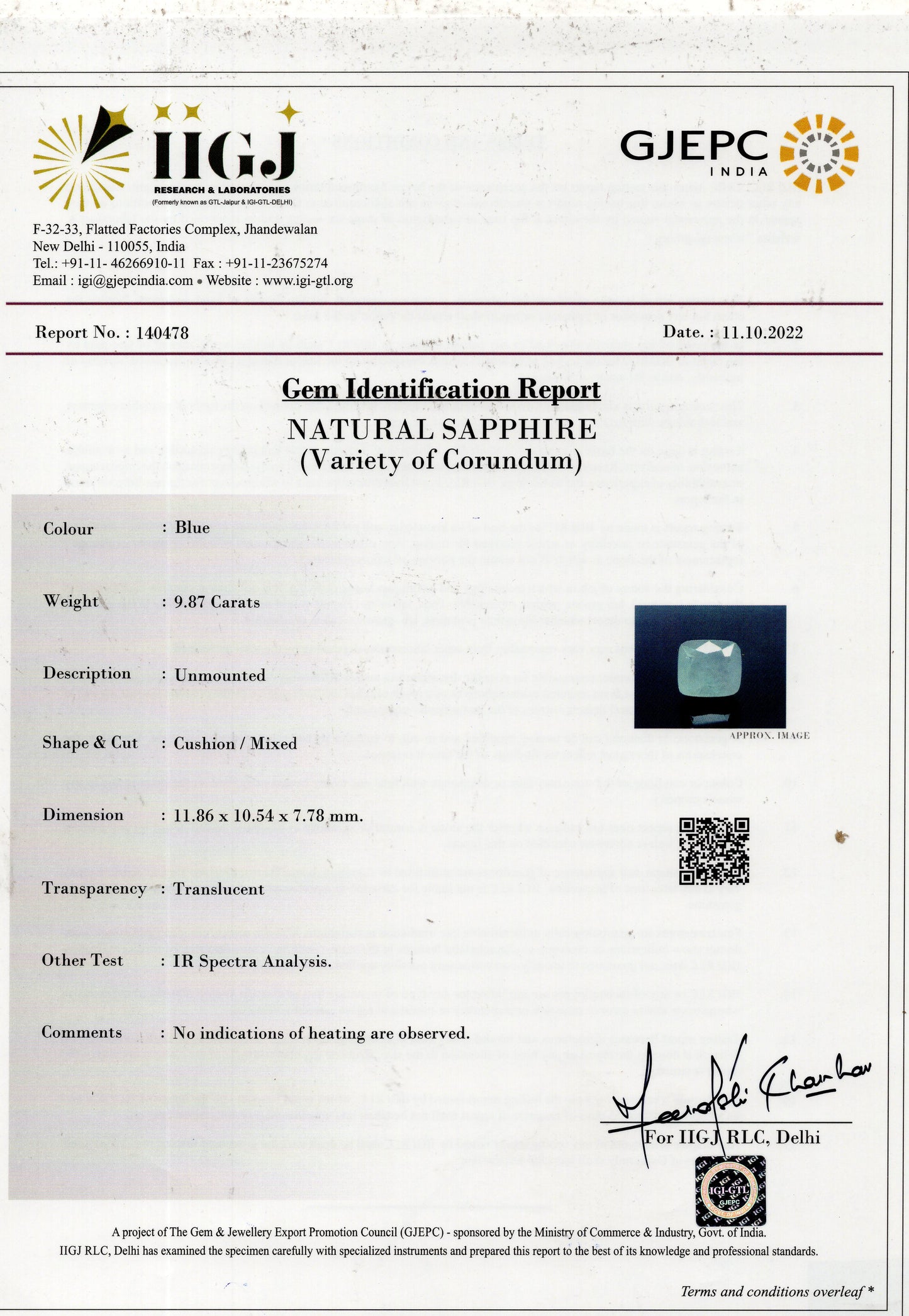 
                    
                      Natural Blue Sapphire (Neelam) 9.87 Carats - Media 6
                    
                  