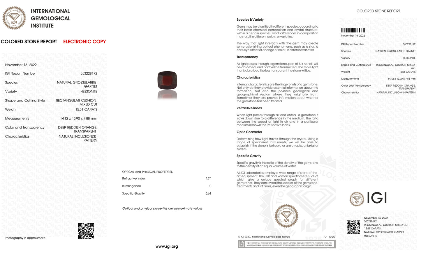 
                    
                      NATURAL HESSONITE (GOMED) 15.51 CARATS - Media 6
                    
                  