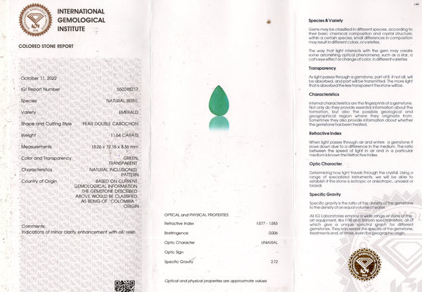 Minor Oil Natural Columbian Emerald (Panna) 11.64 Carats - Media 6
