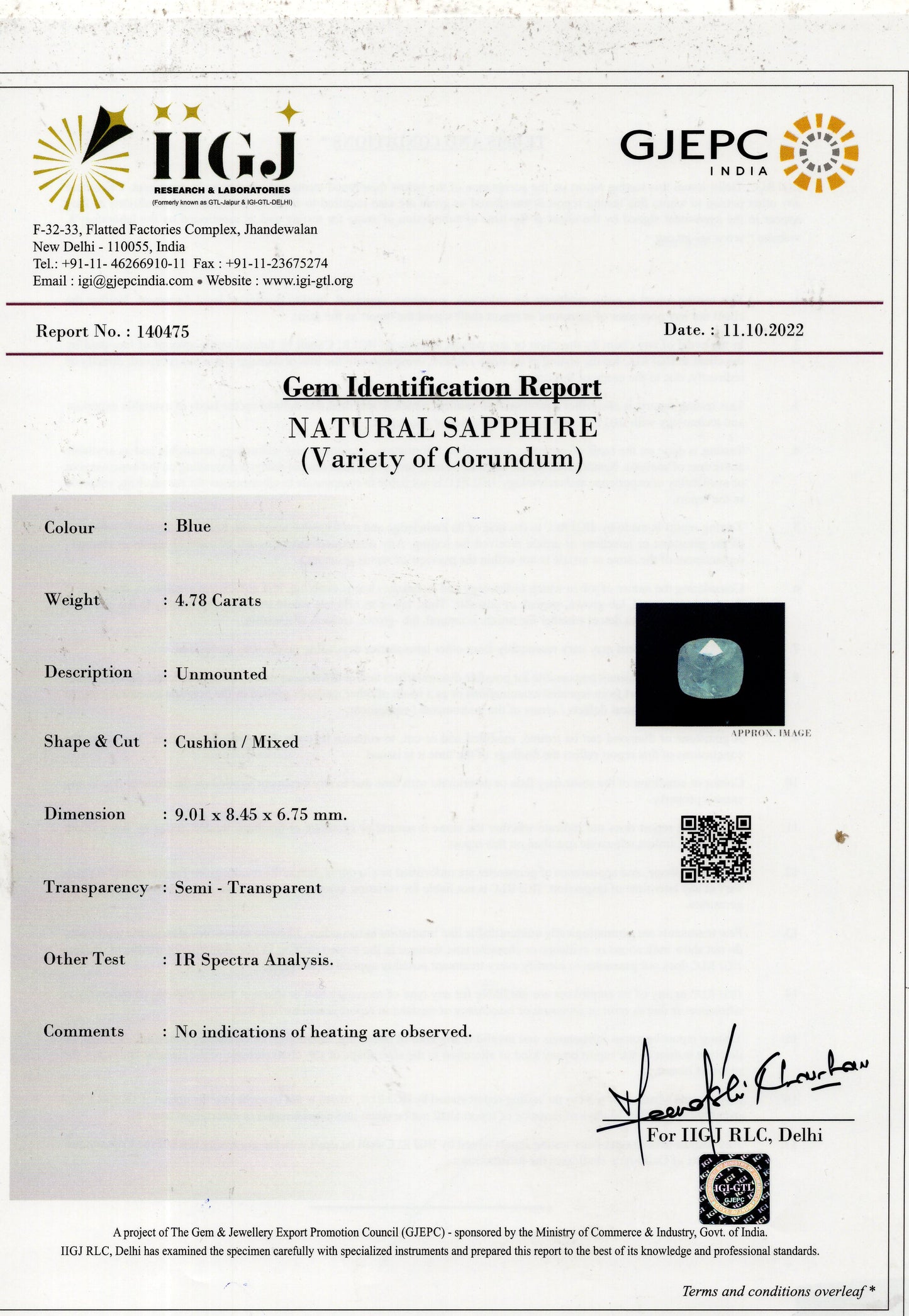 
                    
                      Natural Blue Sapphire (Neelam) 4.78 Carats - Media 6
                    
                  