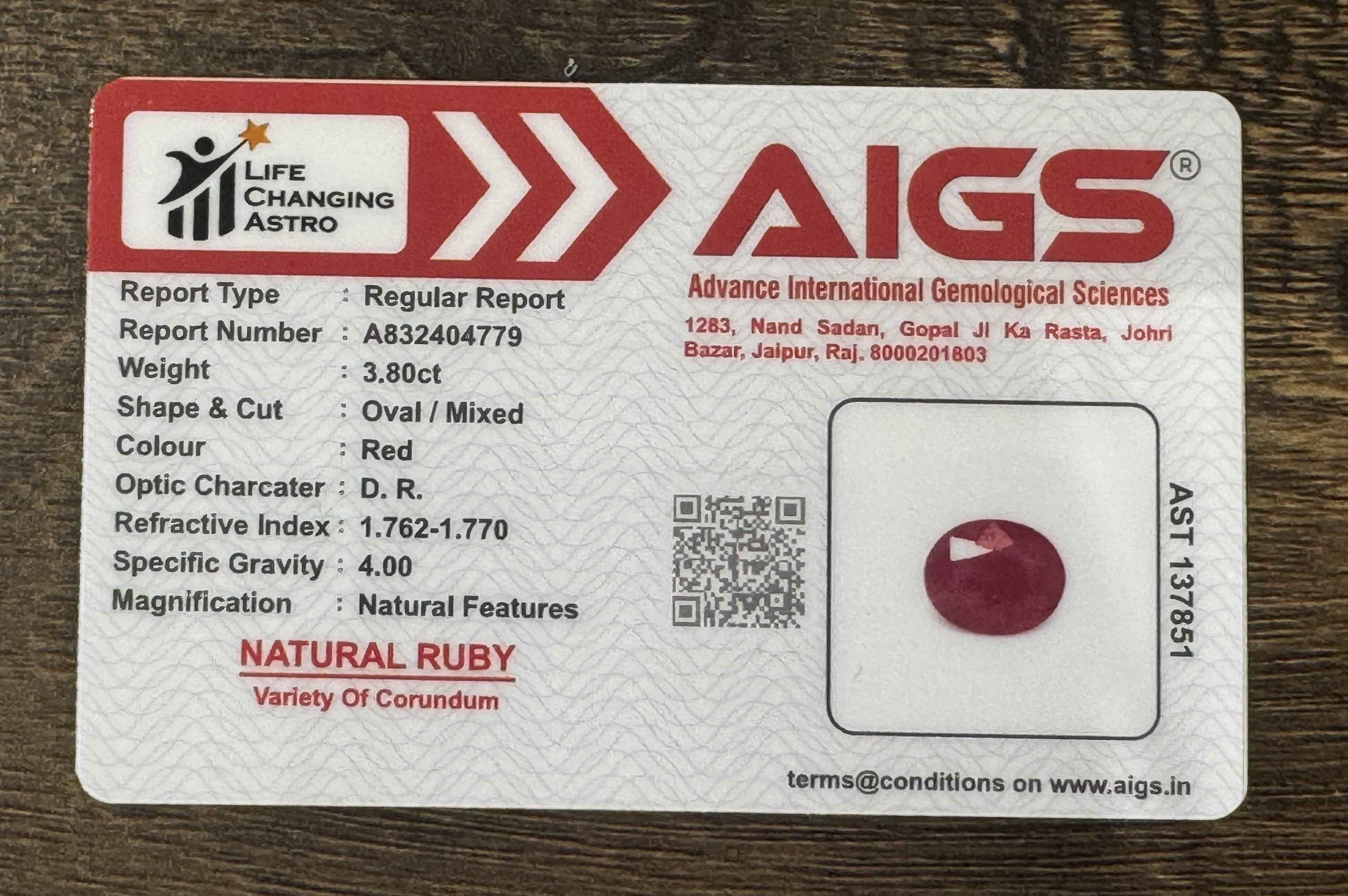 Ruby - 3.8 Carats
