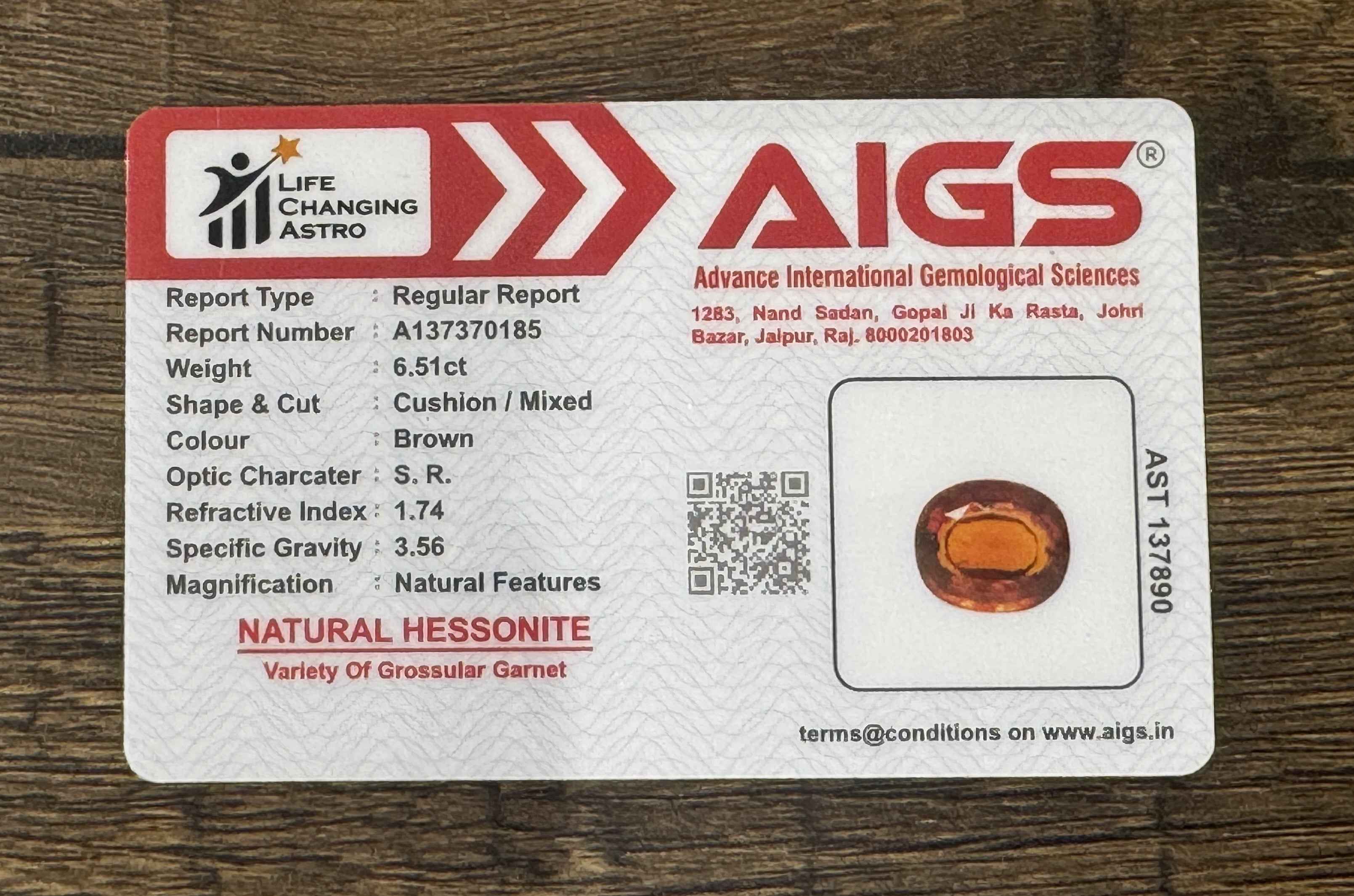 Hessonite - 6.51 Carats