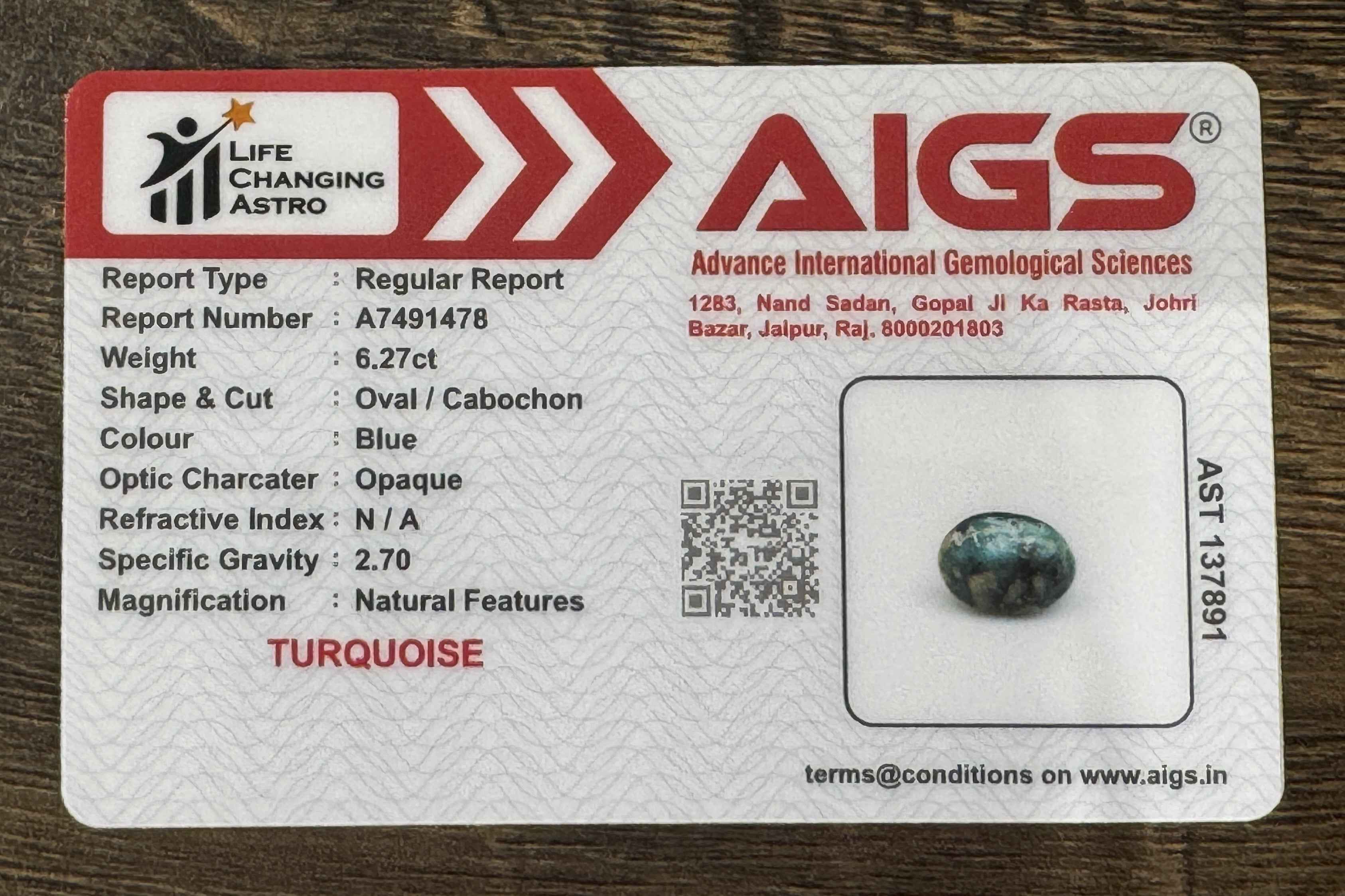 Firoza-Turquoise-6.27 Carats