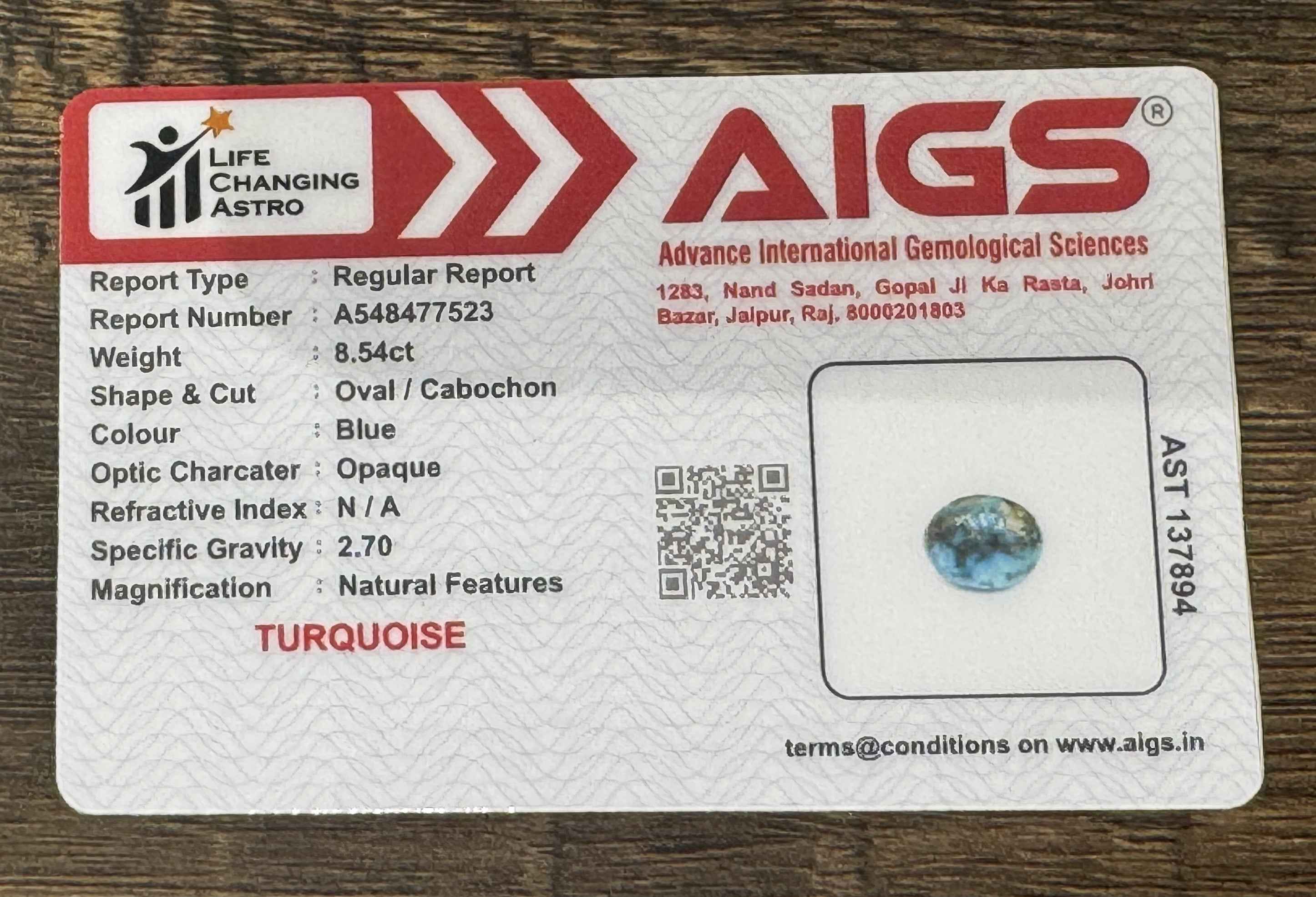 Firoza-Turquoise-8.54 Carats