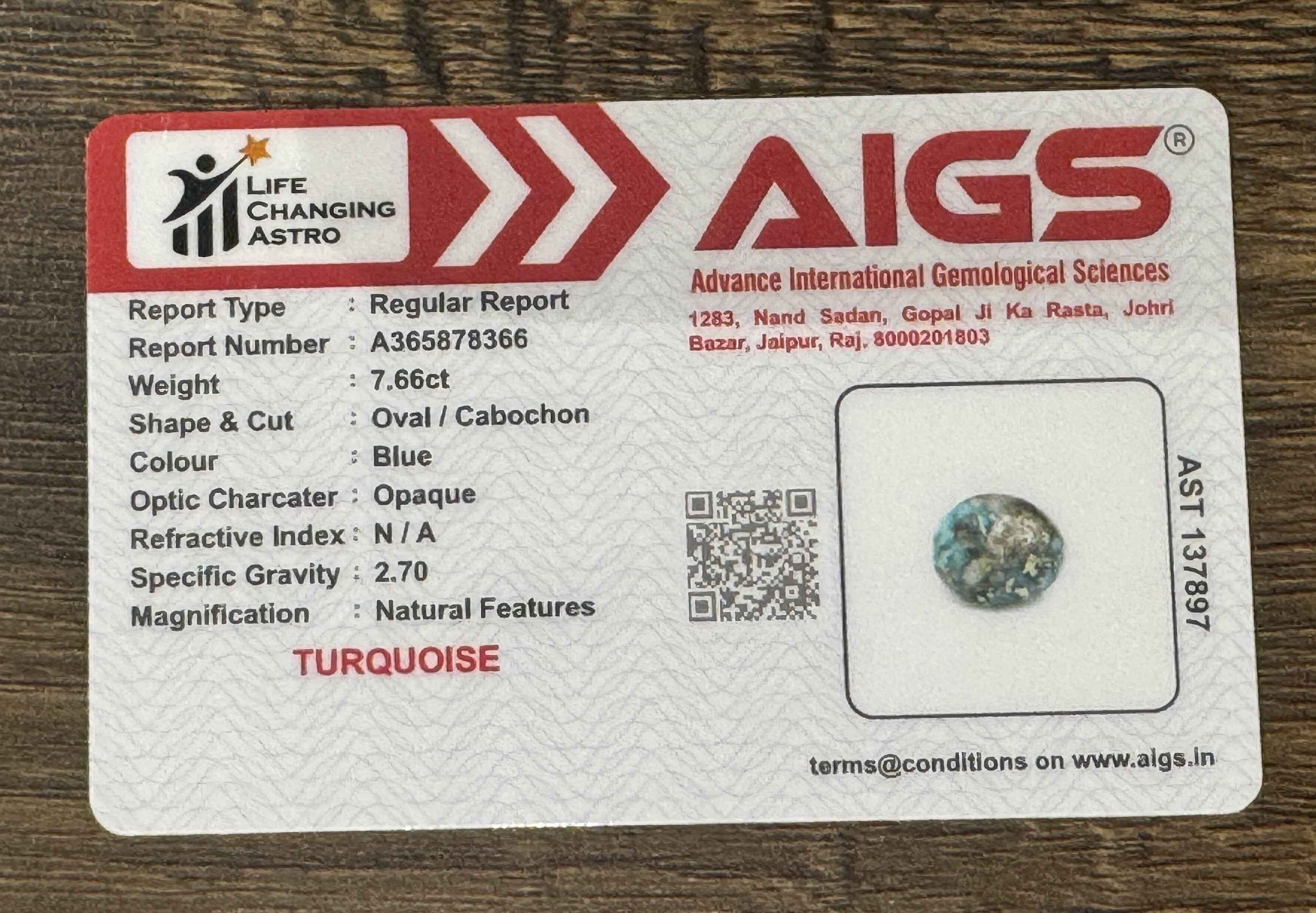 Firoza-Turquoise-7.66 Carats