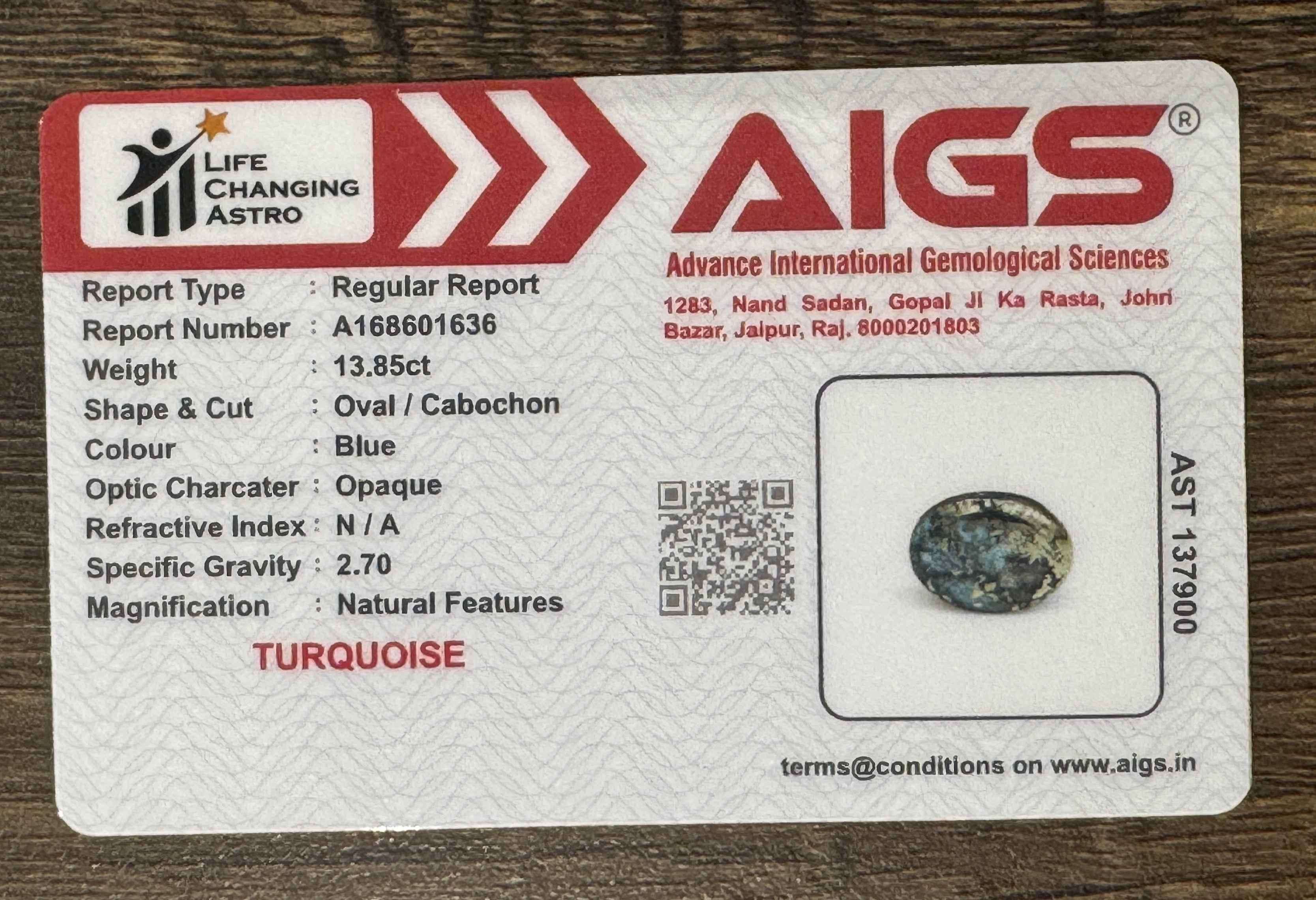 Firoza-Turquoise-13.85 Carats