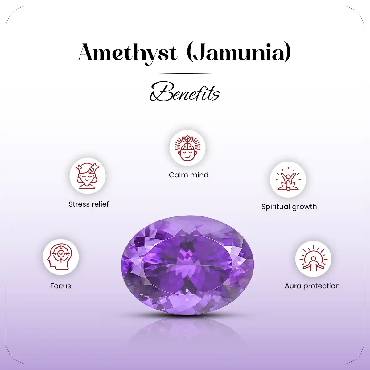 
                    
                      amethyst gemstone natural, jamunia stone original, calming gemstone amethyst, stress relief crystal, peace of mind gemstone, spiritual growth crystal, meditation gemstone amethyst, vastu gemstone amethyst, amethyst by acharya lavbhushan, benefits
                    
                  