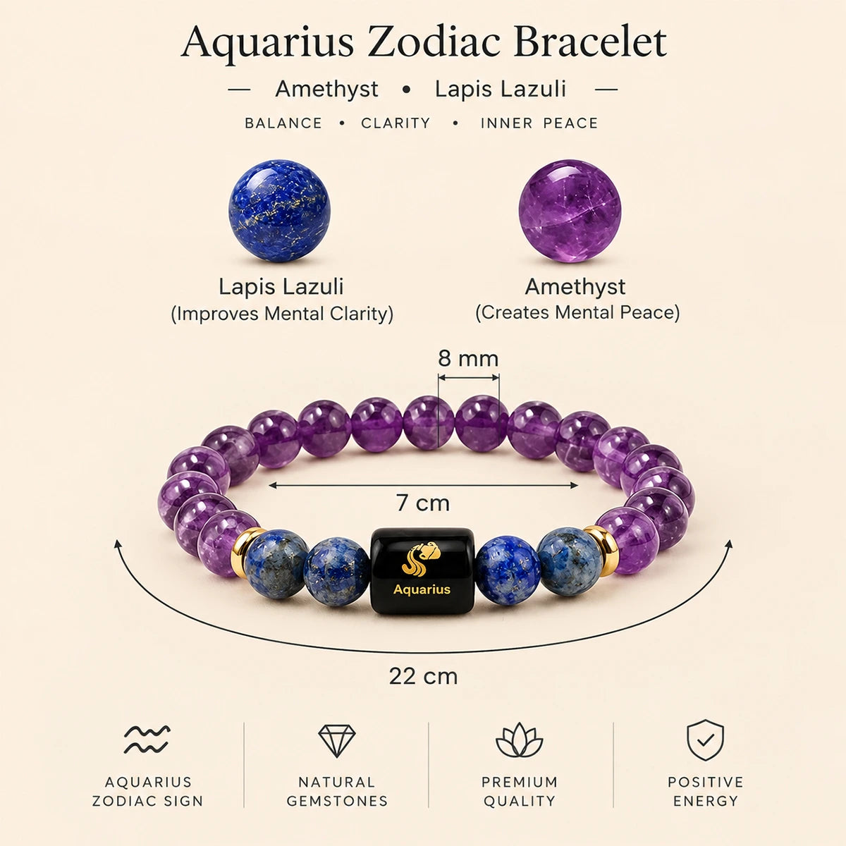 Aquarius (Kumbh) Rashi Bracelet