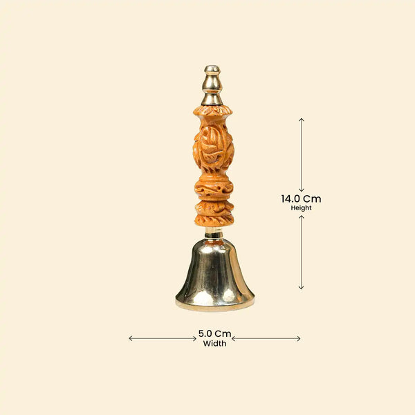 aura suddhi brass bell, handcrafted brass pooja bell, temple bell for pooja, sound healing brass bell, spiritual bell for meditation, sanatan dharma pooja bell, negative energy cleansing bell, vastu bell for home temple, brass bell for rituals, brass bell by acharya lavbhushan