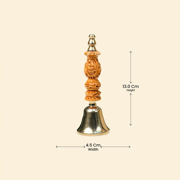 aura suddhi brass bell, handcrafted brass pooja bell, temple bell for pooja, sound healing brass bell, spiritual bell for meditation, sanatan dharma pooja bell, negative energy cleansing bell, vastu bell for home temple, brass bell for rituals, brass bell by acharya lavbhushan