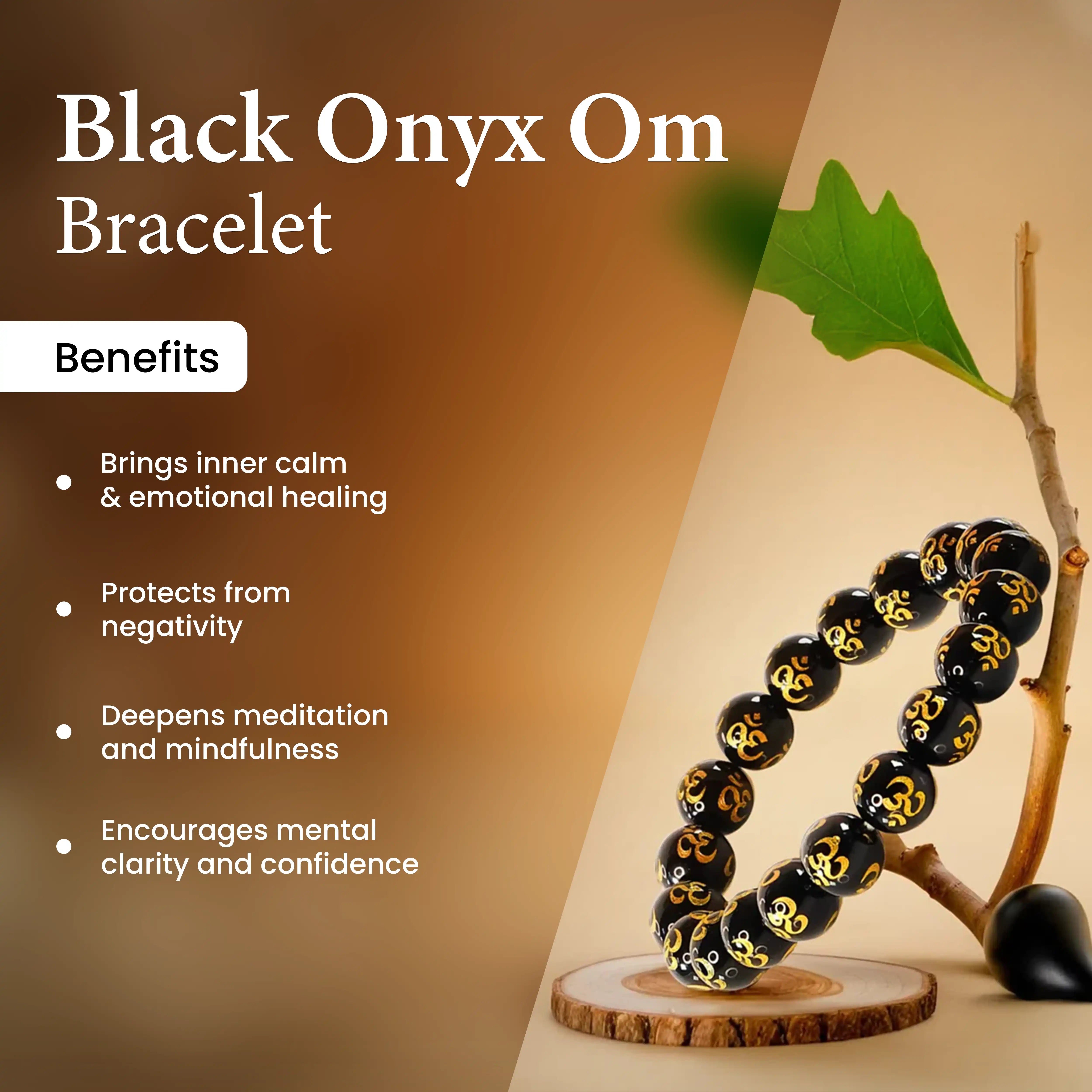 Black Onyx Om Bracelet