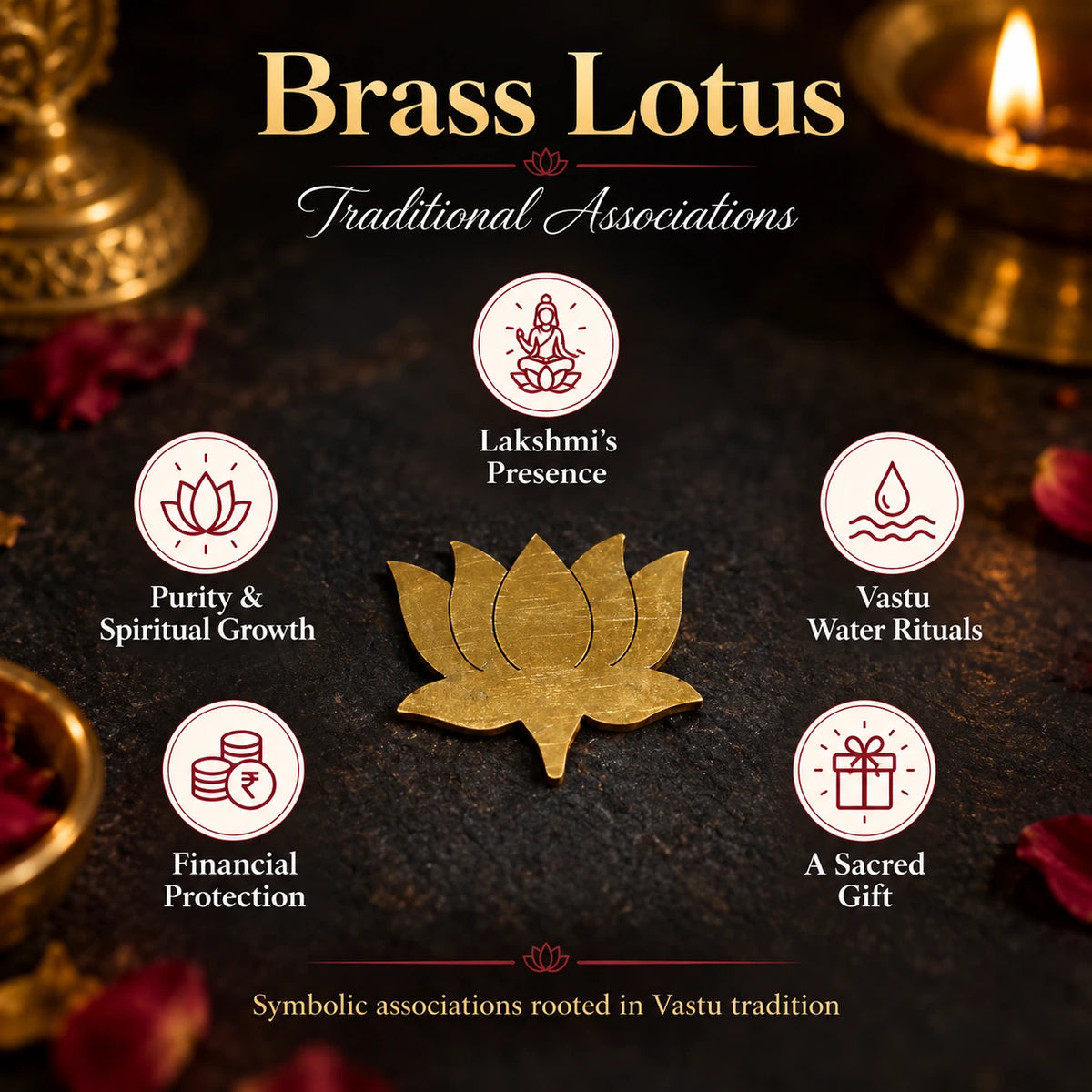 Brass Lotus 1 Inch