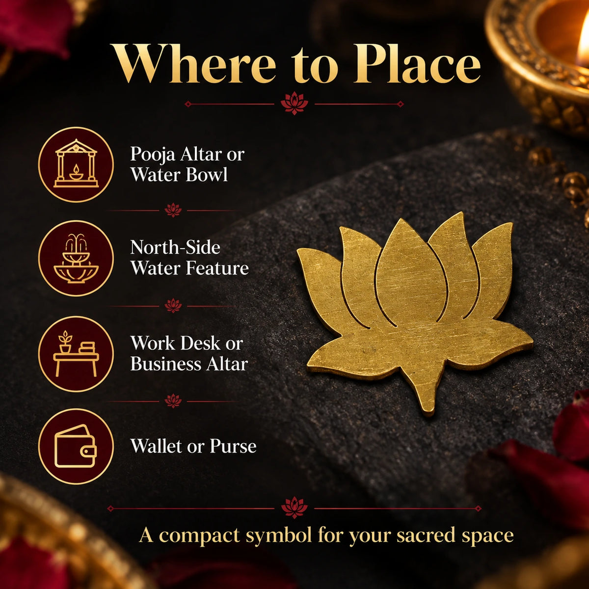 Brass Lotus 1 Inch
