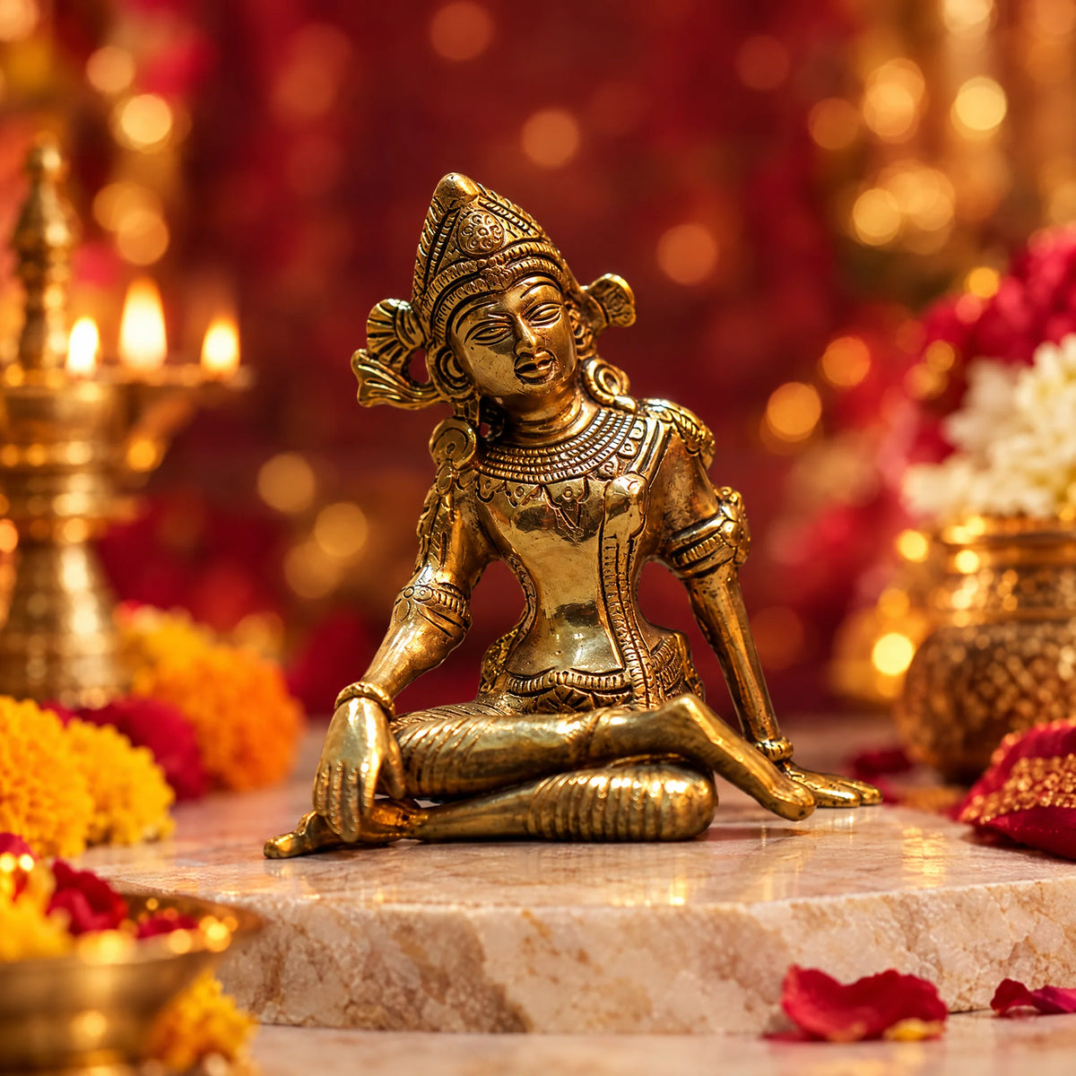 Brass Statue Indra Dev