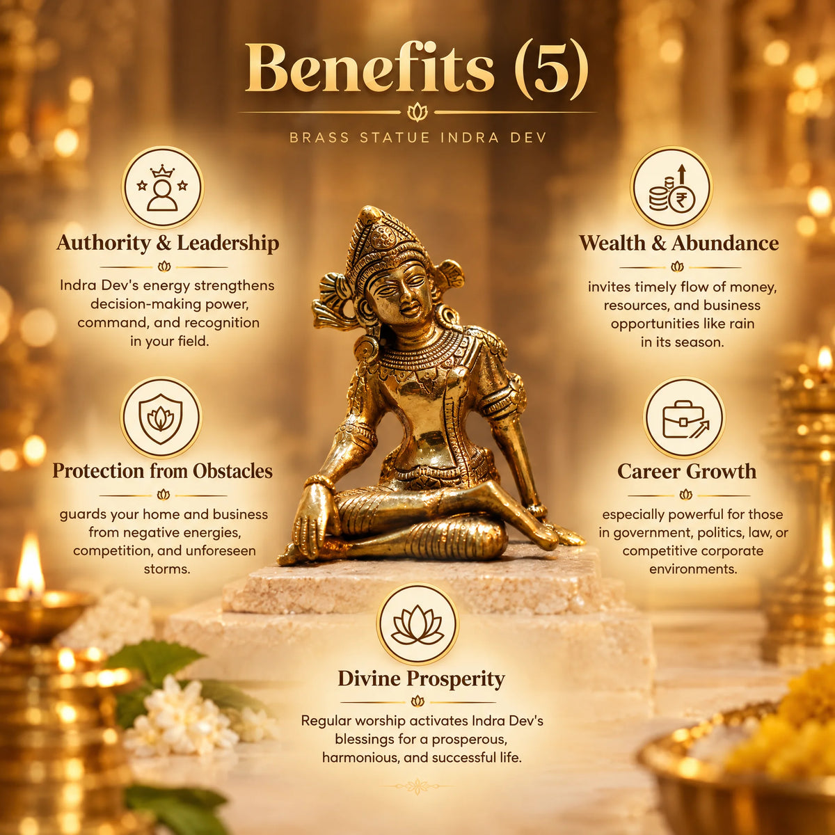 Brass Statue Indra Dev