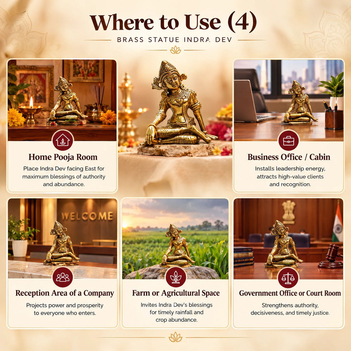 Brass Statue Indra Dev