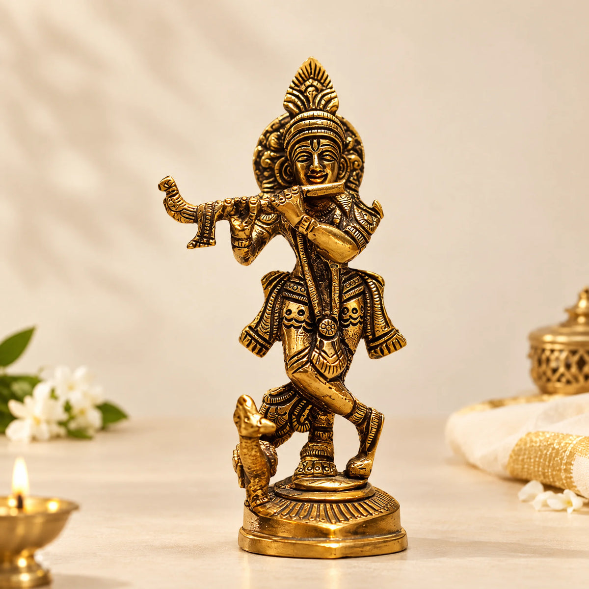 Brass Statue Krishna Ji