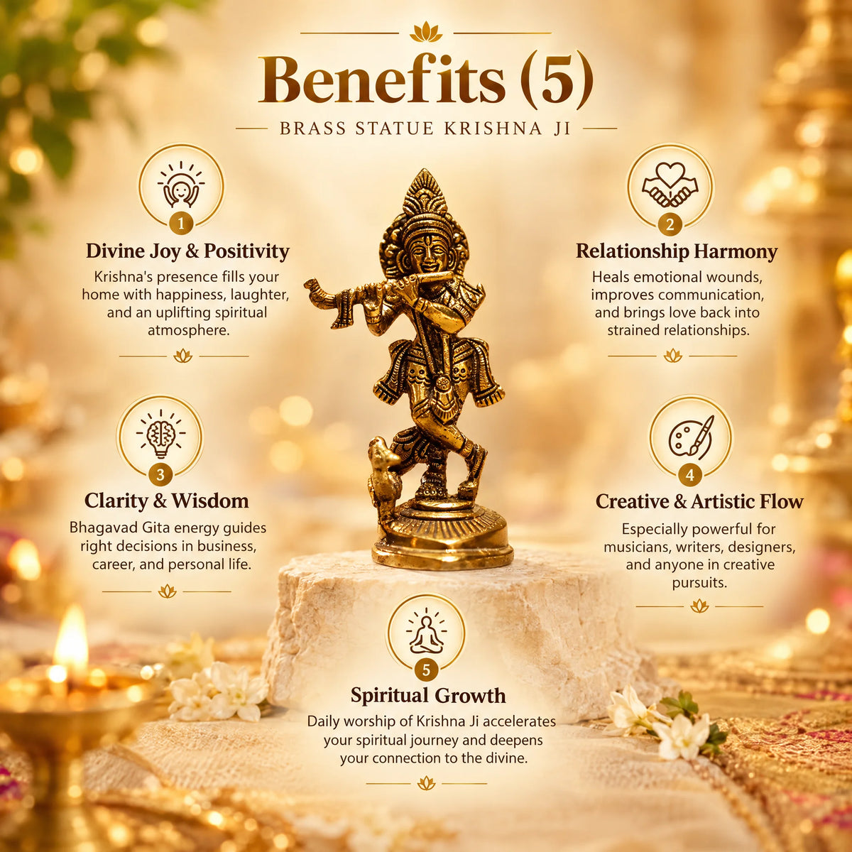 Brass Statue Krishna Ji