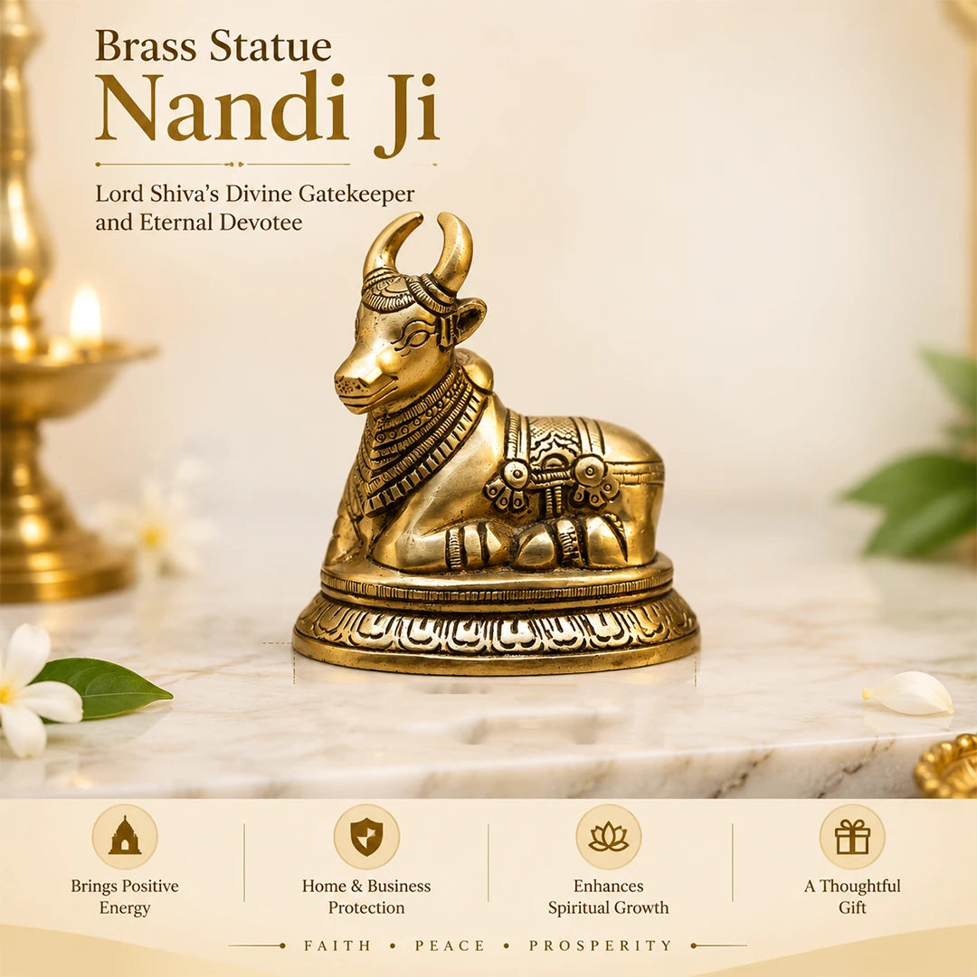 Brass Statue Nandi Ji