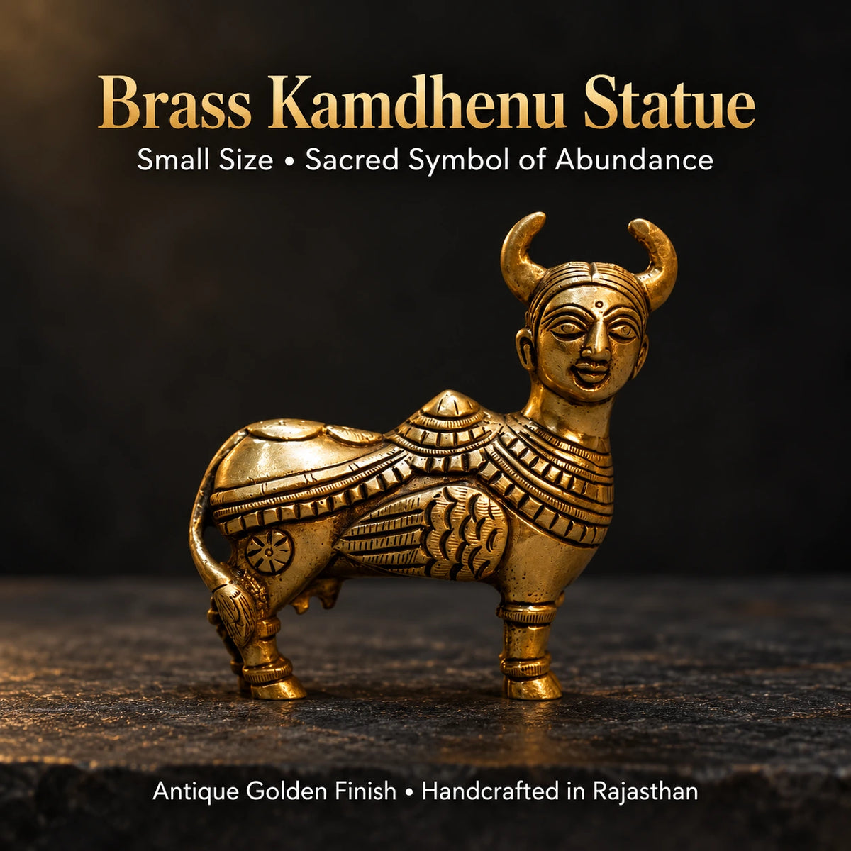 Brass Statue Small Kamdhenu Cow