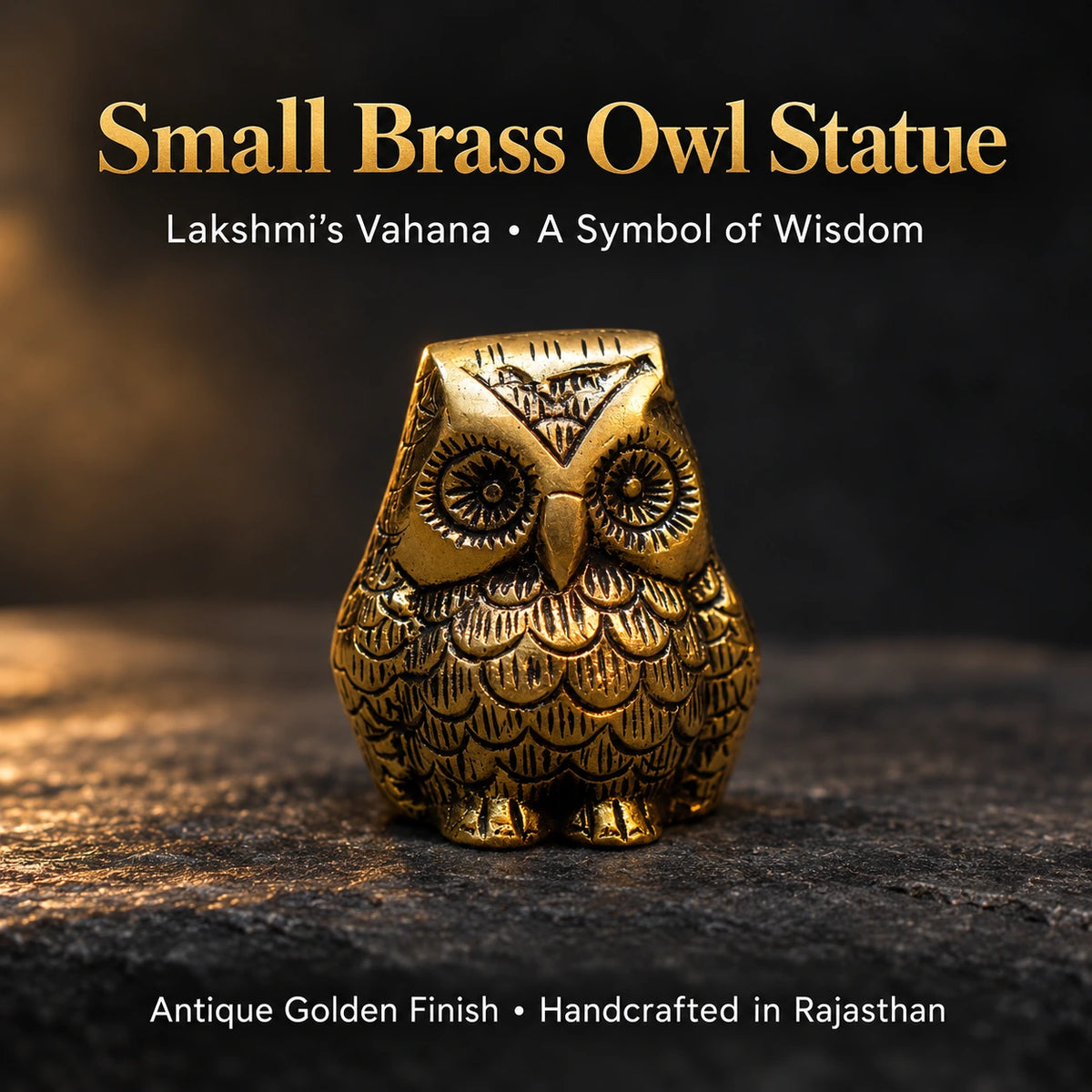 Brass Statue Small Owl