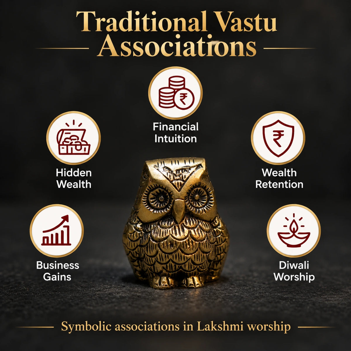 Brass Statue Small Owl