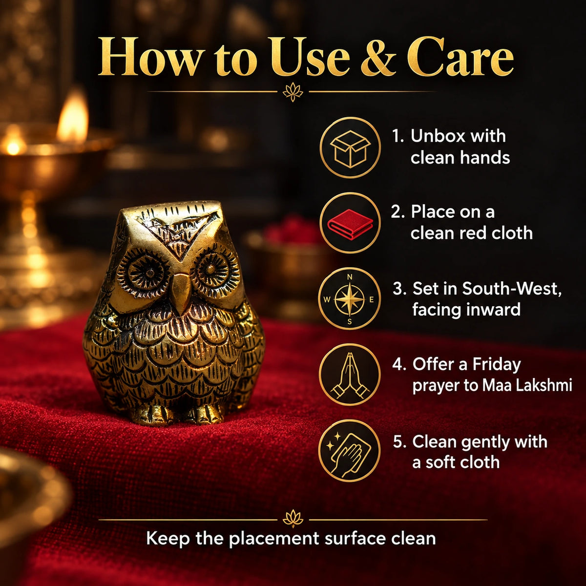 Brass Statue Small Owl
