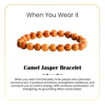 
                    
                      camel jasper bracelet, natural camel jasper stone bracelet, stability willpower gemstone, grounding crystal bracelet, emotional balance stone jewelry, daily wear spiritual bracelet, protective gemstone bracelet, bracelet by acharya lavbhushan, when you wear it 
                    
                  