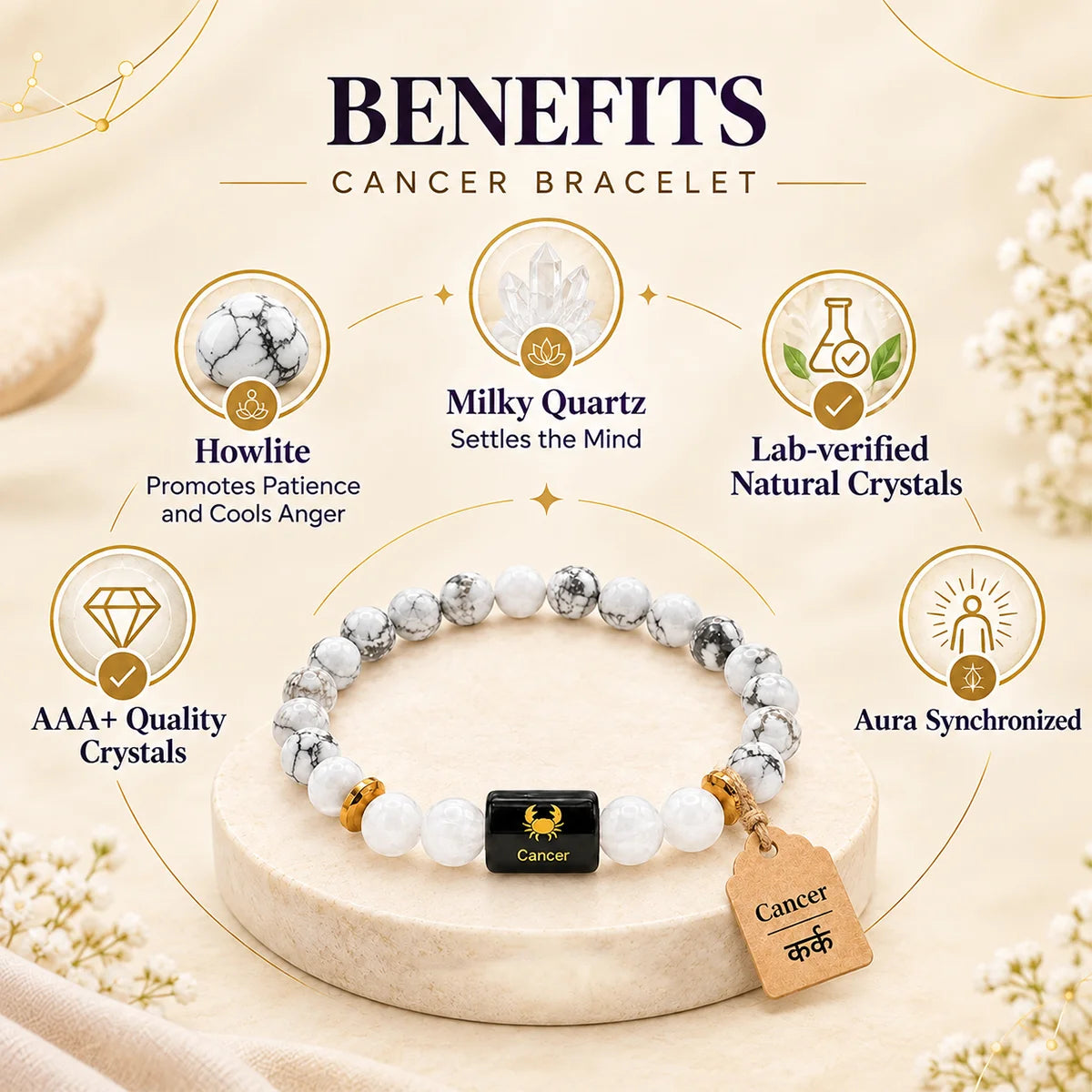Cancer (Karka) Rashi Bracelet