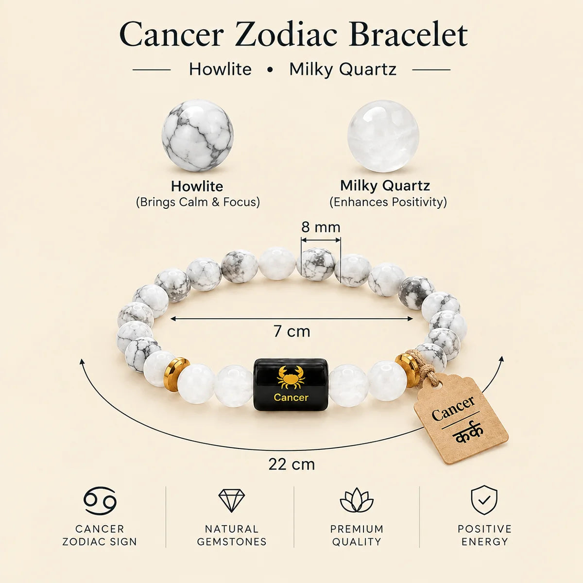 Cancer (Karka) Rashi Bracelet