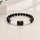 Capricorn (Makar) Rashi Bracelet – Garnet and Milky Quartz Stretch Bracelet