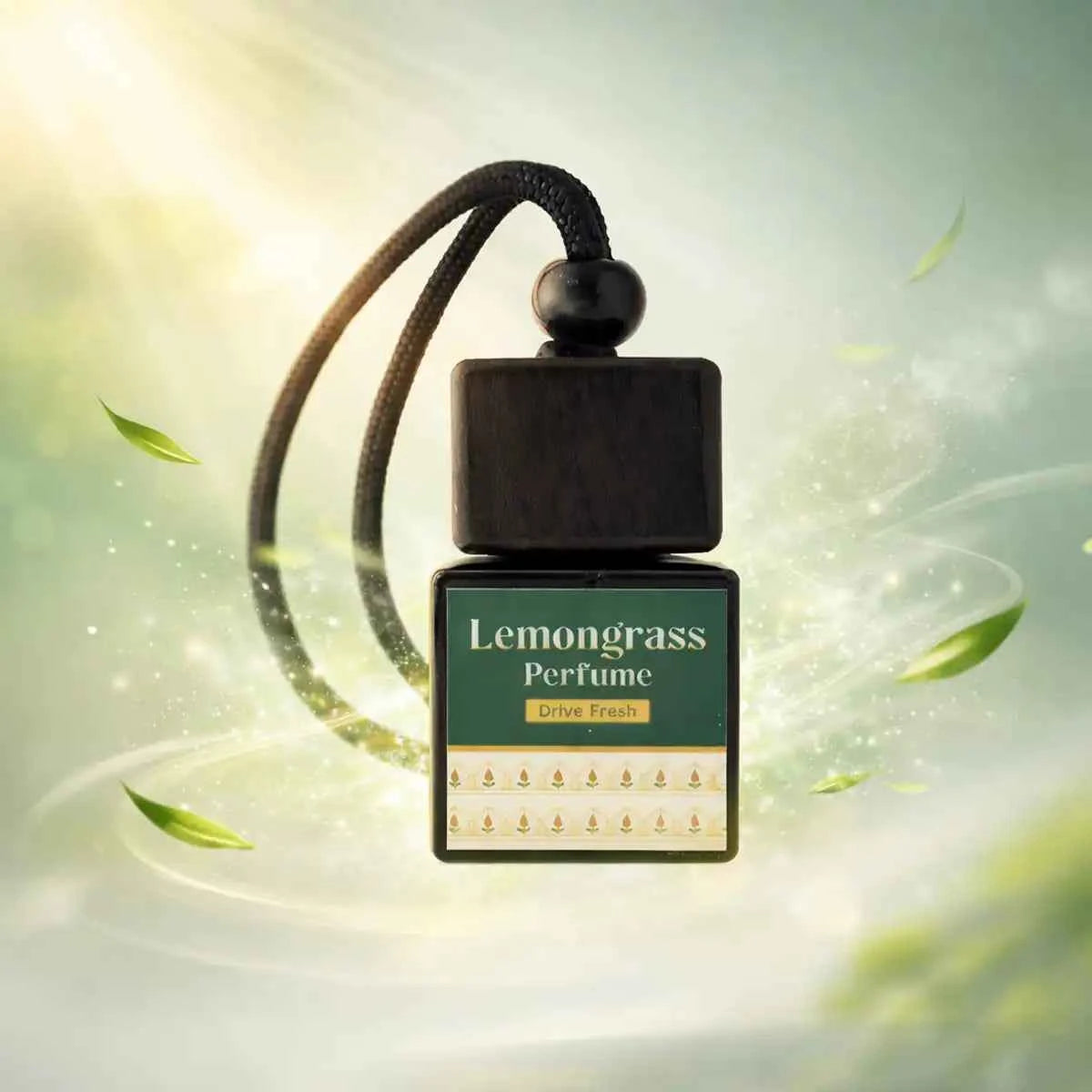 car perfume lemongrass acharya lavbhushan, lemongrass car freshener, essential oil car perfume, alcohol free car fragrance, natural car air freshener, citrus aroma car perfume, positive energy car perfume, long lasting car freshness