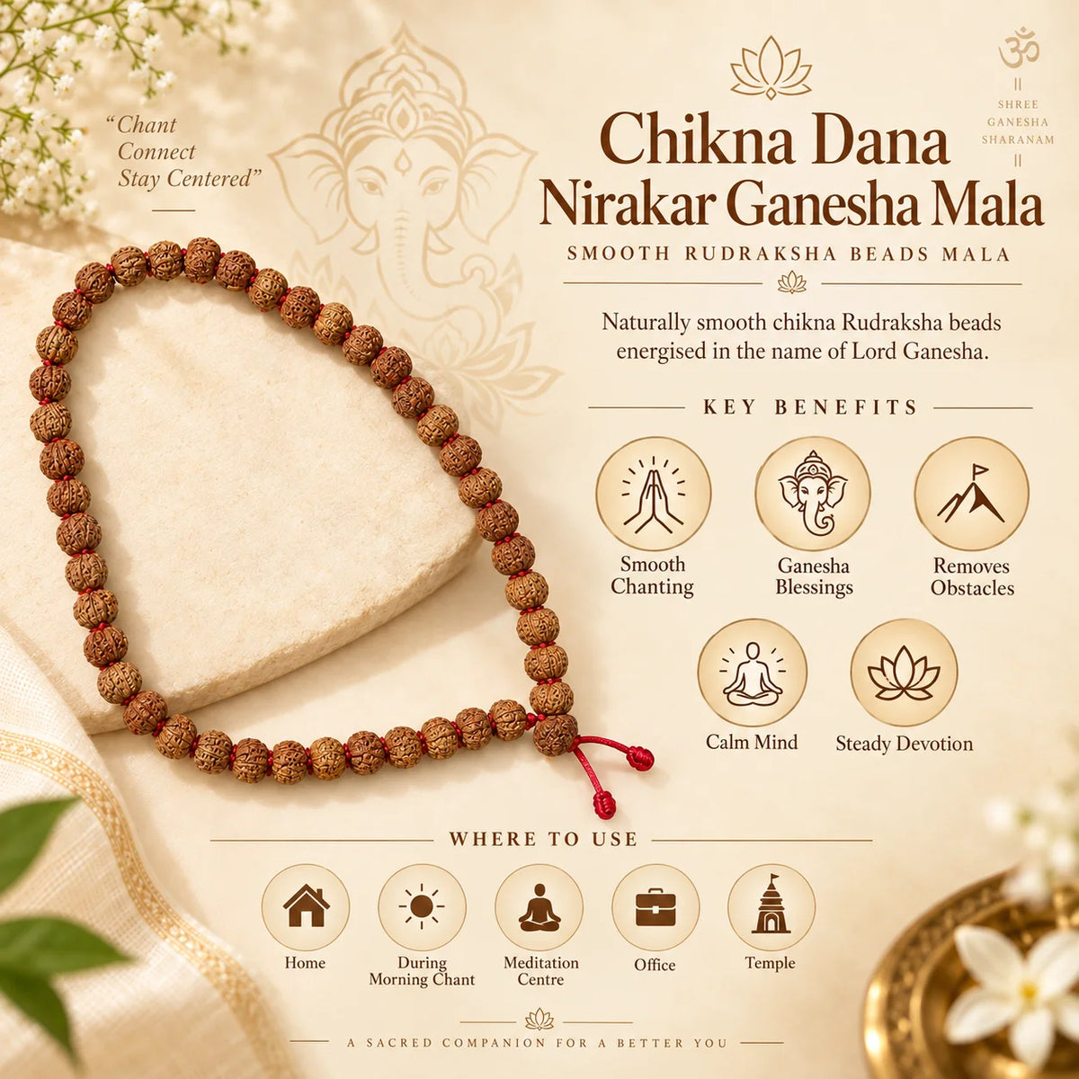 Chikna Dana Nirakar Ganesha Mala