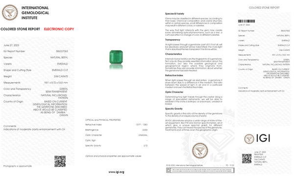 Natural Zambian Emerald (Panna) 3.84 Carats - Media 6