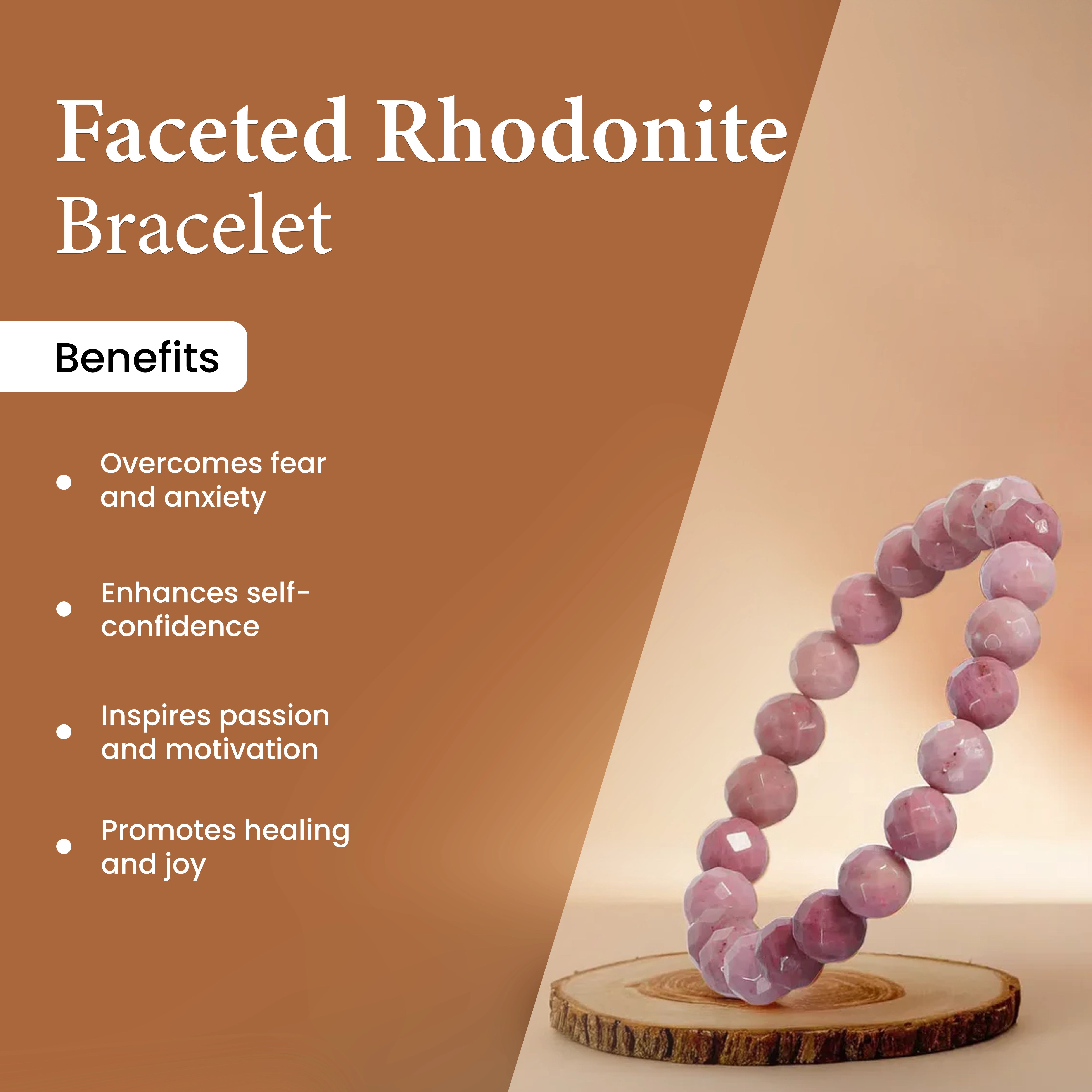 Faceted Rhodonite Bracelet