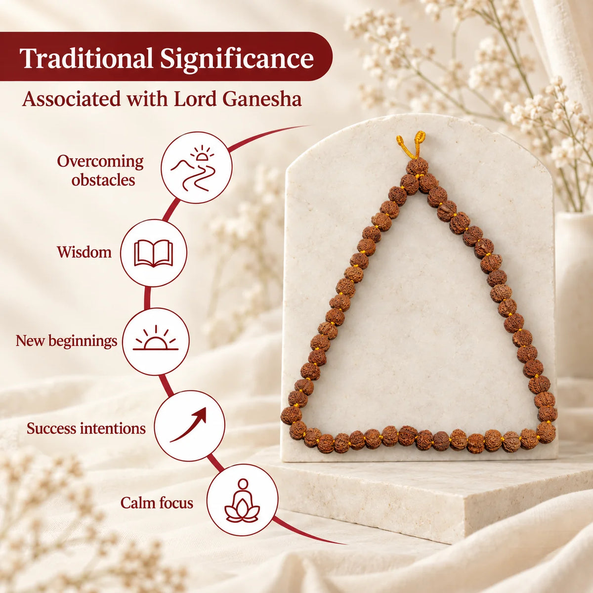 Ganesha Mukhi Mala Yellow