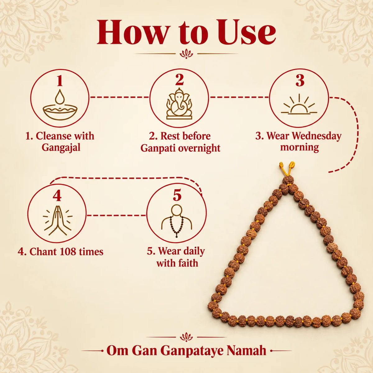 Ganesha Mukhi Mala Yellow