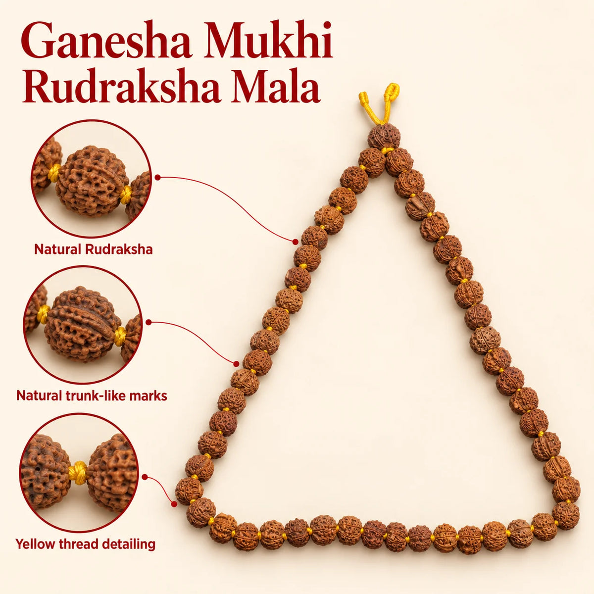 Ganesha Mukhi Mala Yellow