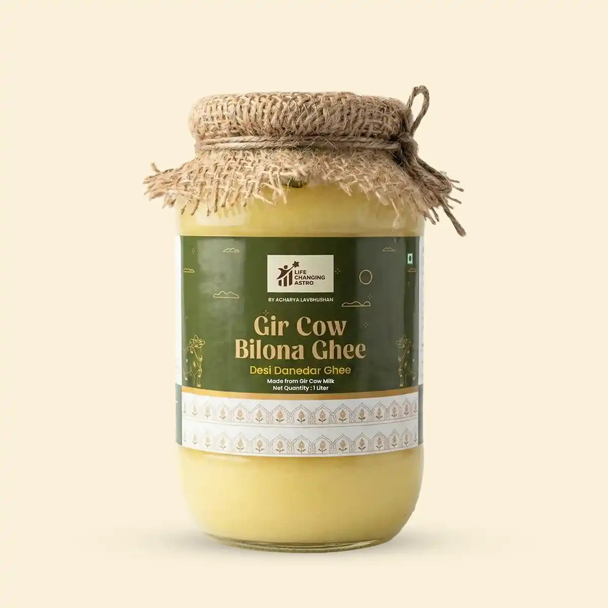 gir cow bilona ghee, pure gir cow ghee for pooja, bilona method ghee, desi cow ghee for havan, diya ghee for puja, sattvic ghee for rituals, traditional hand churned ghee, smoke free diya ghee, pooja ghee by acharya lavbhushan