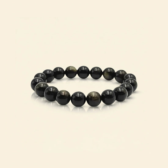 golden obsidian bracelet, natural golden obsidian stone bracelet, protection gemstone bracelet, inner strength crystal jewelry, clarity grounding bracelet, emotional balance gemstone, daily wear spiritual bracelet, bracelet by acharya lavbhushan