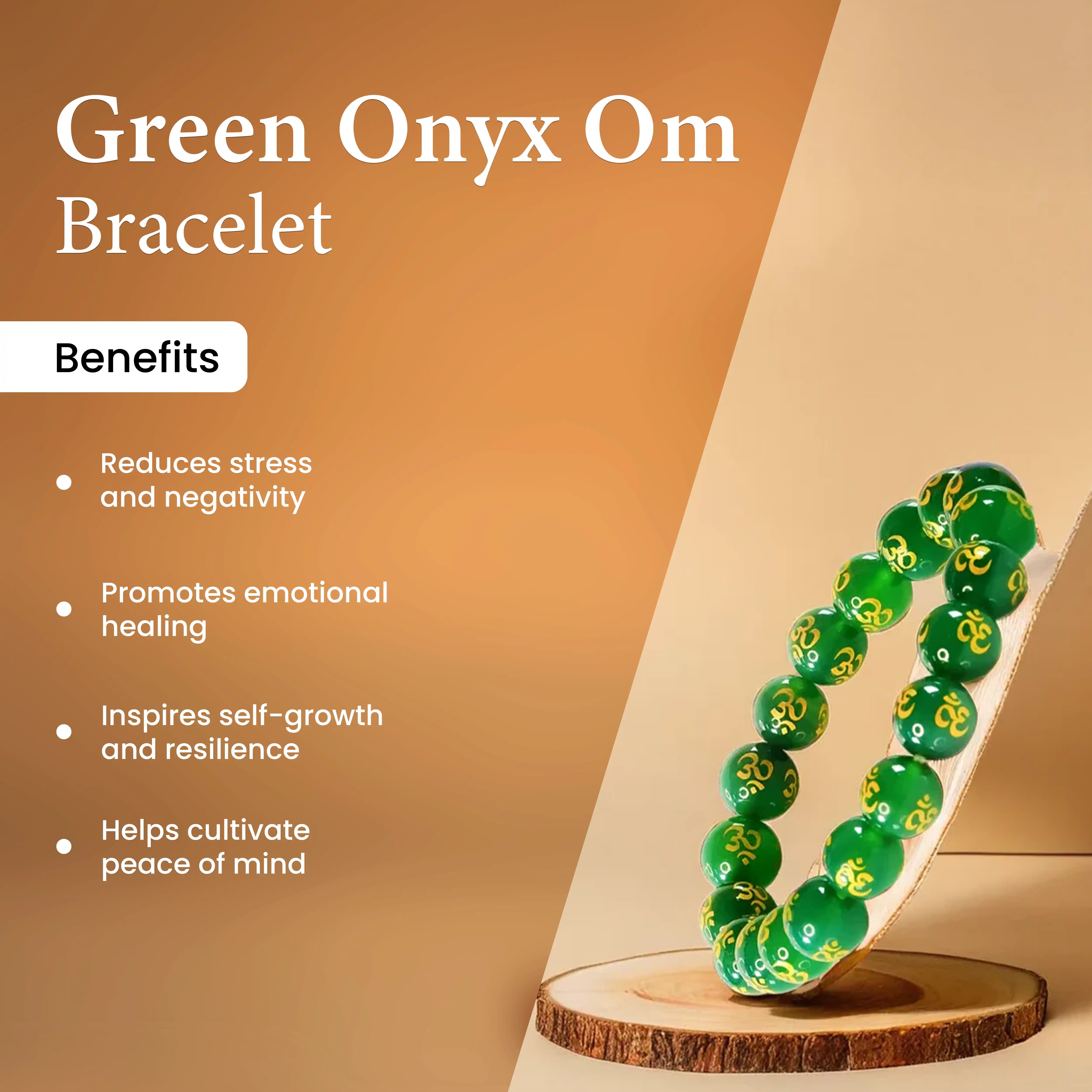 Green Onyx Om Bracelet
